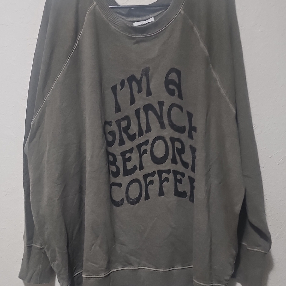 Maurices Olive Green Graphic Sweatshirt